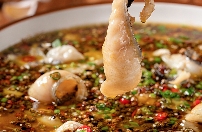 椒麻鱼火锅底料锅底展示